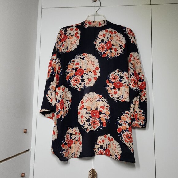 Laurie Felt Floral Lace Open Front Kimono Women's Size M - Picture 3 of 5